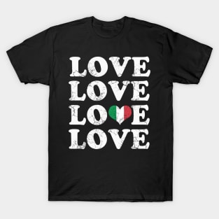 Love Italian Flag Heart Italy Italia T-Shirt